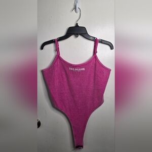 True Religion Fuchsia Vintage Wash Cami Bodysuit